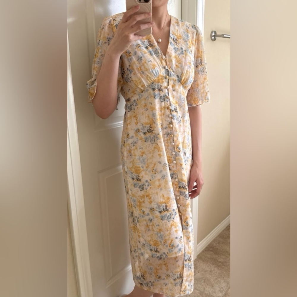 Floral Button-Down Midi Dress